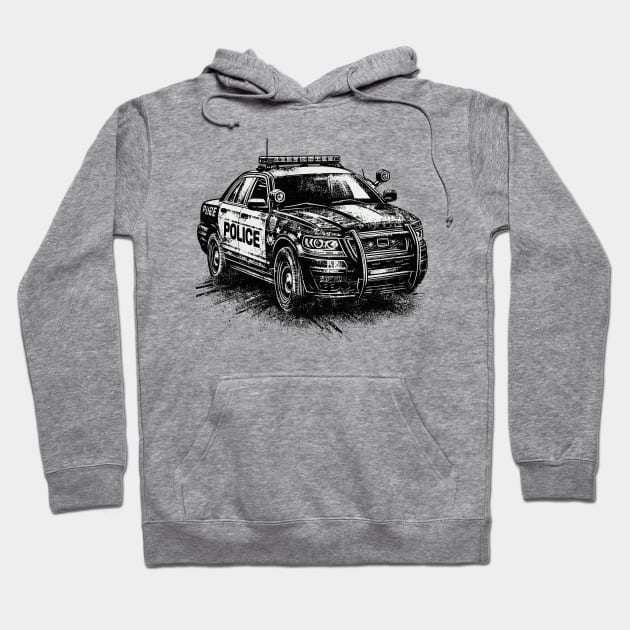 Police Car Hoodie by Vehicles-Art